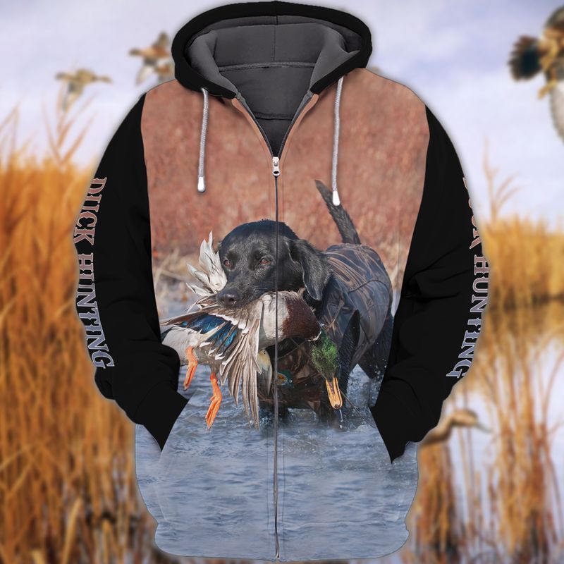 Duck Hunting 3d Zip Hoodie