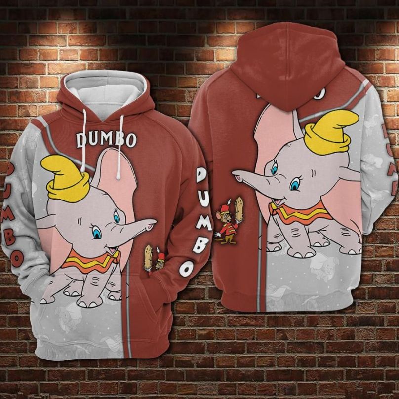 Dumbo Over Print 3d Zip Hoodie