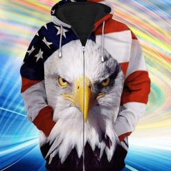 Eagle 4th Of July 3d Zip Hoodie