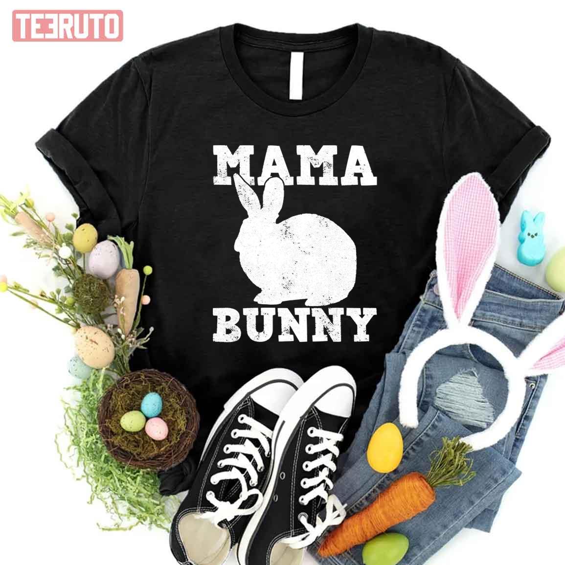 Easter Day Mama Mom Rabbit Bunny Women T-Shirt