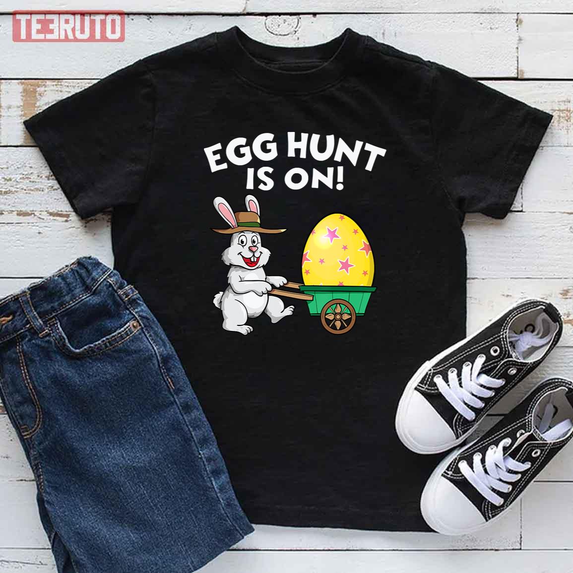 Easter Egg Hunt Is On Easter Bunny Kid T-Shirt
