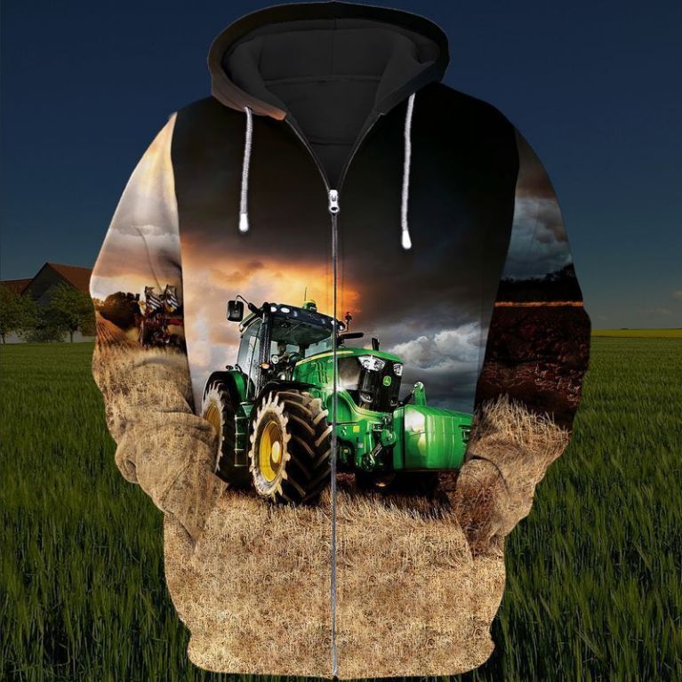Farm Tractor 3d Zip Hoodie