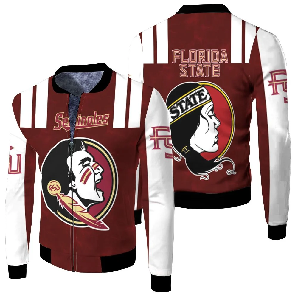 Florida State Seminoles Ncaa For Seminoles Lover 3d Jersey Fleece Bomber Jacket