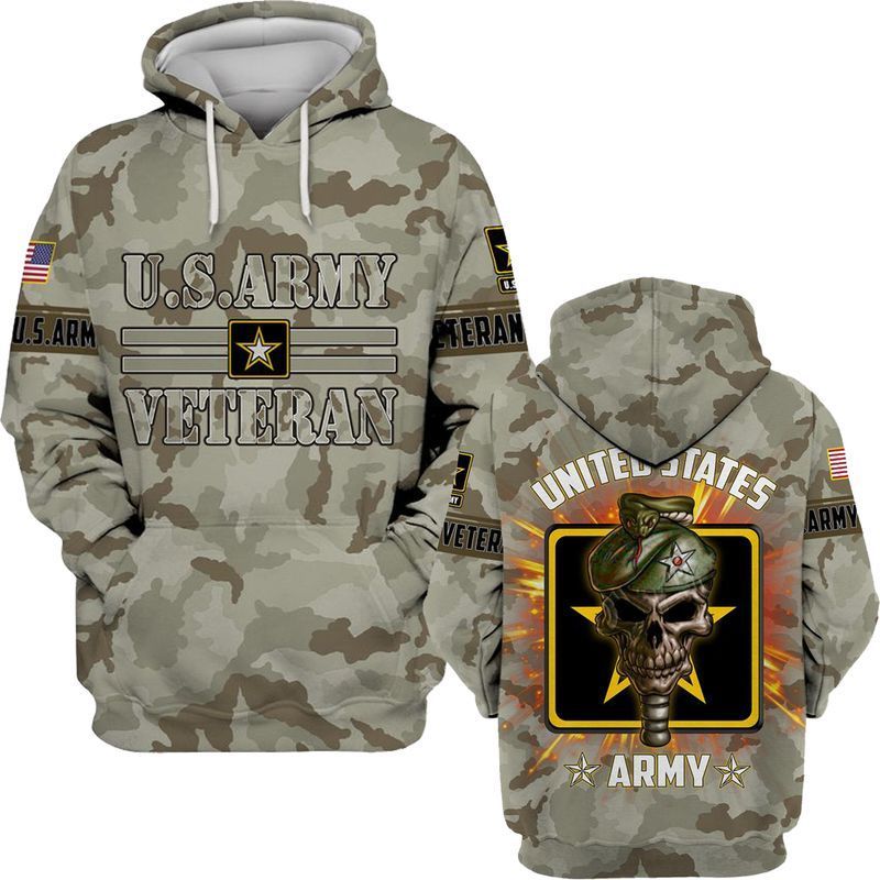 For Us Army Veteran Lovers 3d Hoodie