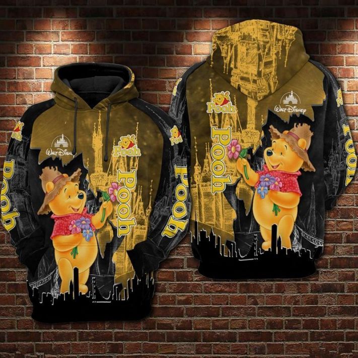 For Winnie The Pooh Lovers Flower And Disney Tower 3d Hoodie