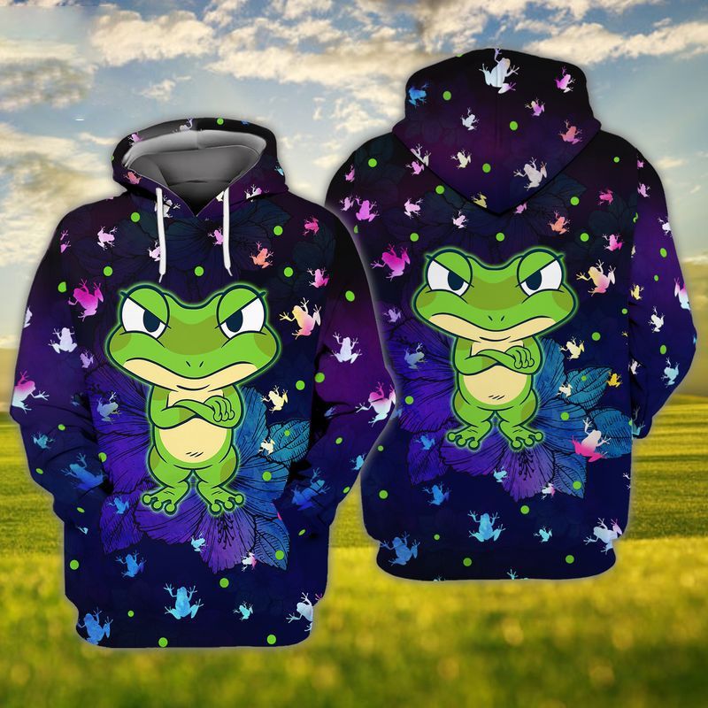 Frog Green Cartoon For Christmas 3d Zip Hoodie