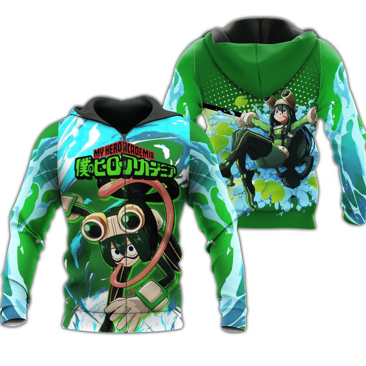 Froppy Tsuyu Asui My Hero Academia Anime Manga 3d Zip Hoodie