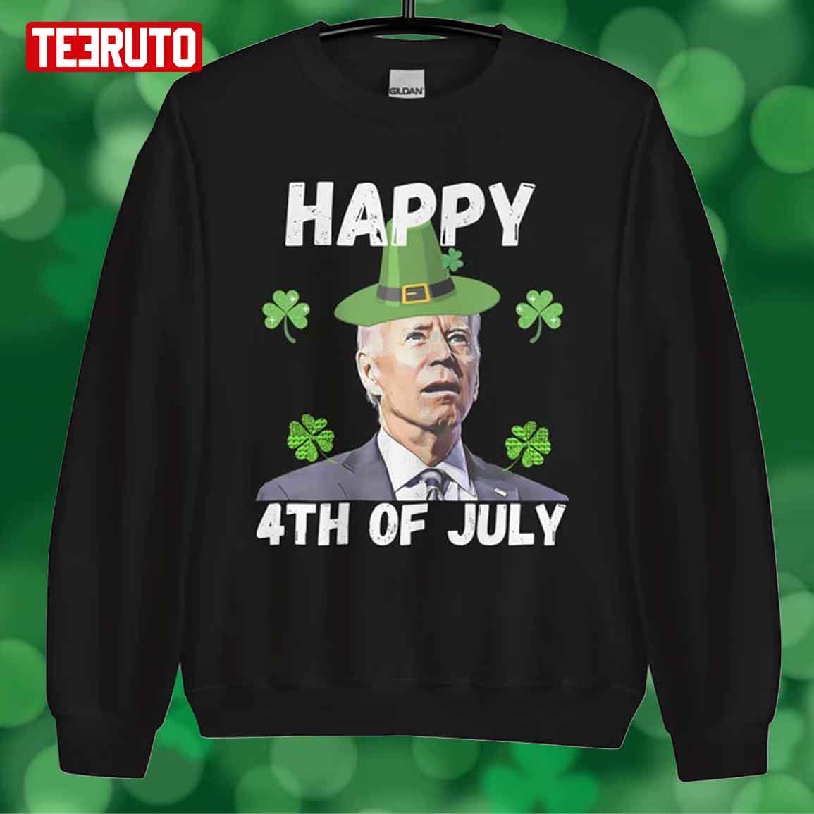Funny Biden St Patricks Day Joe Biden Confused Happy 4th Of July Sweatshirt