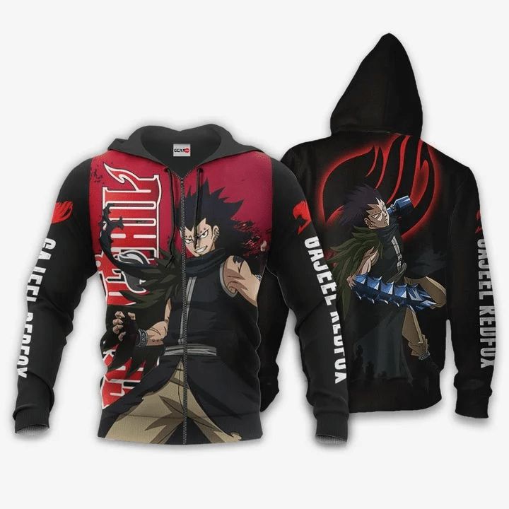 Gajeel Redfox Anime Manga Fairy Tai 3d T Shirt Zip Bomber Hoodie