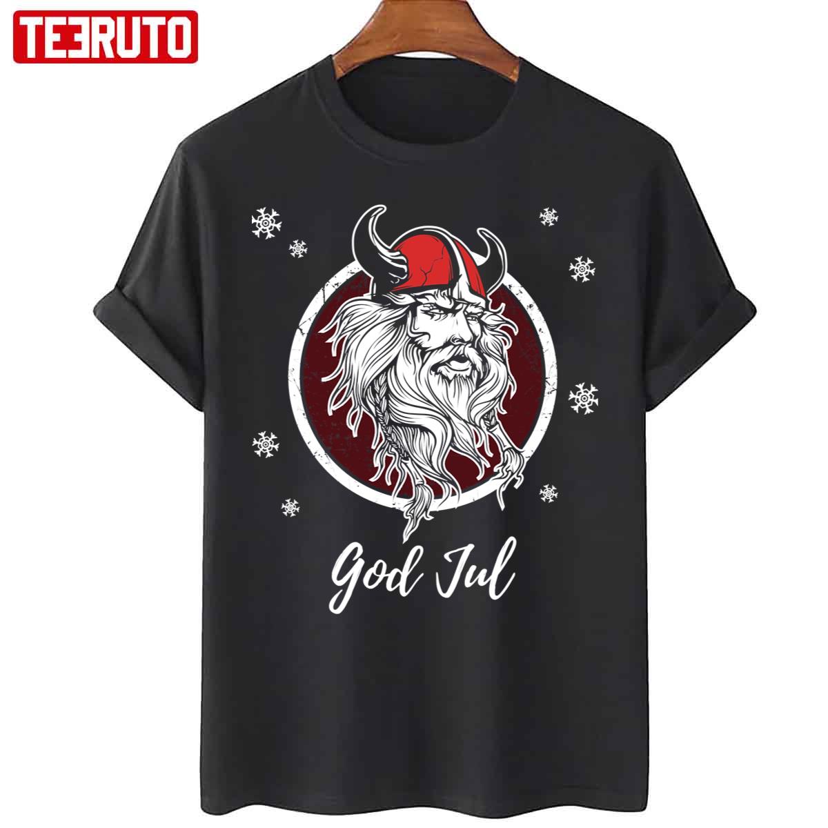 God Jul Merry Christmas Norway Sweden Viking Unisex T-Shirt