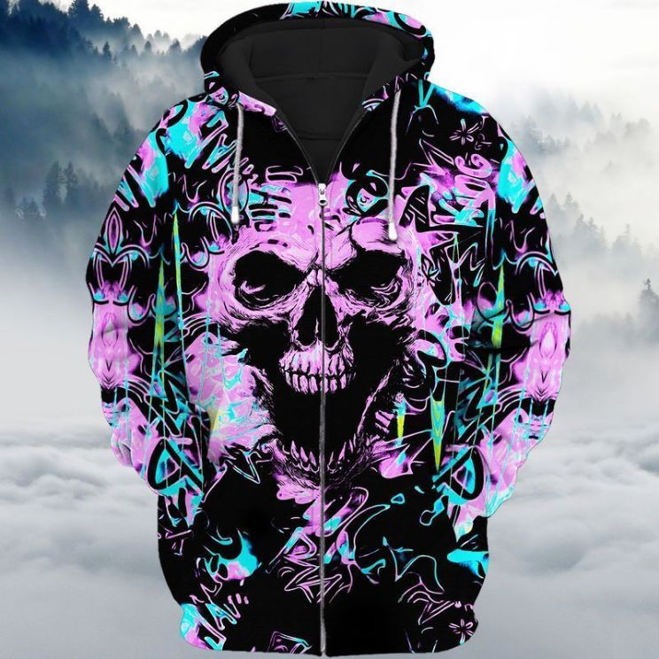 Graffiti Skull 3d Zip Hoodie