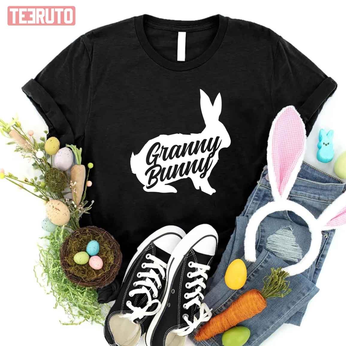 Granny Easter Bunny Silhouette Matching Family Women T-Shirt