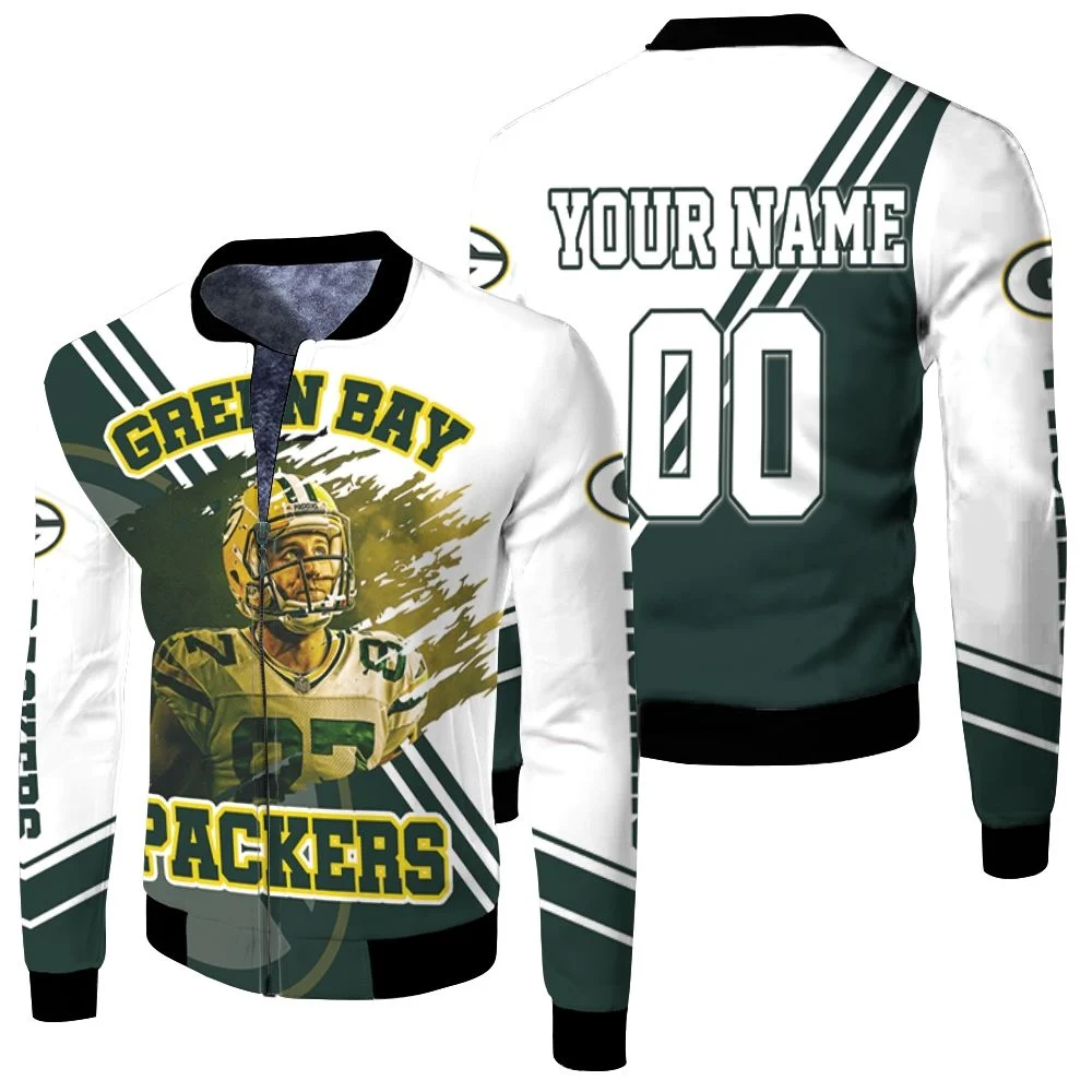 Green Bay Packers Jordy Nelson 87 For Fans Personalized Fleece Bomber Jacket