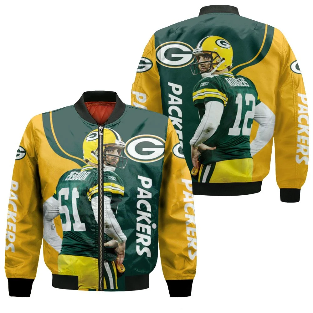 Green Bay Packers Nfc Noth Division Champions Aaron Charles Rodgers Bomber Jacket