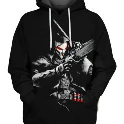 Grim Reaper Overwatch Over Print 3d Zip Hoodie