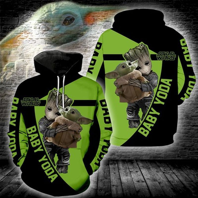 Groot Baby Yoda Star Wars 3d Hoodie