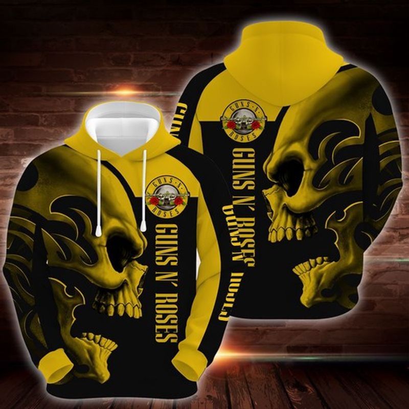 Gunn N Roses Logo Skull Art 3d Hoodie