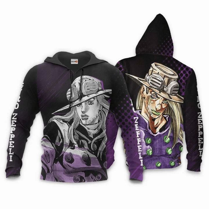 Gyro Zeppeli Jojos Bizarre Adventure Anime Manga 3d Zip Hoodie