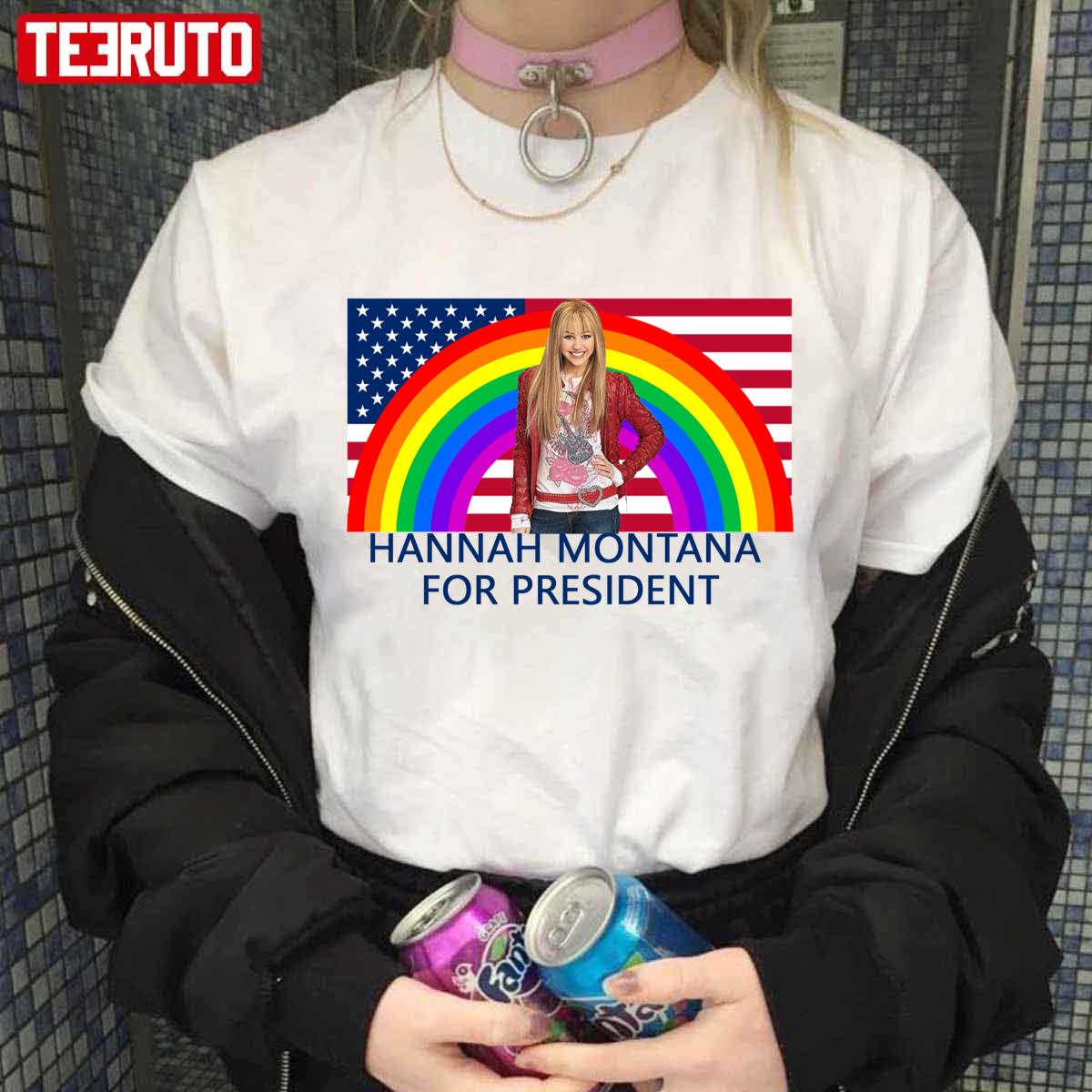 Hannah Montana For President Flag Unisex T-Shirt