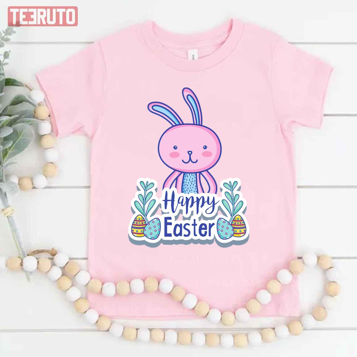 Happy Easter Bunny Cute Art Kid T-Shirt