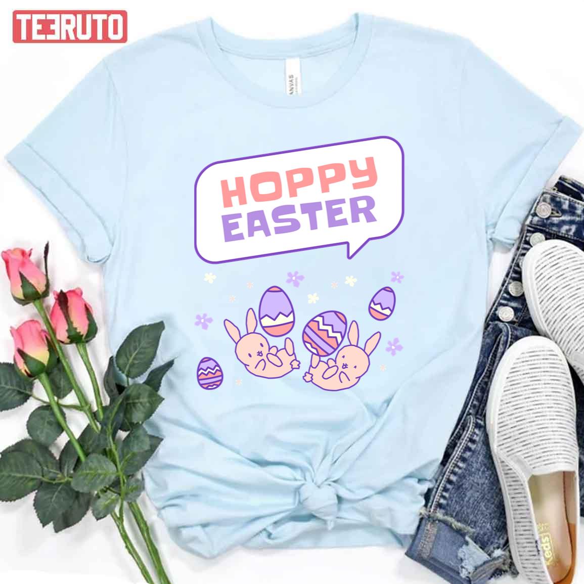 Happy Easter Bunnys And Easter Eggs Women T-Shirt