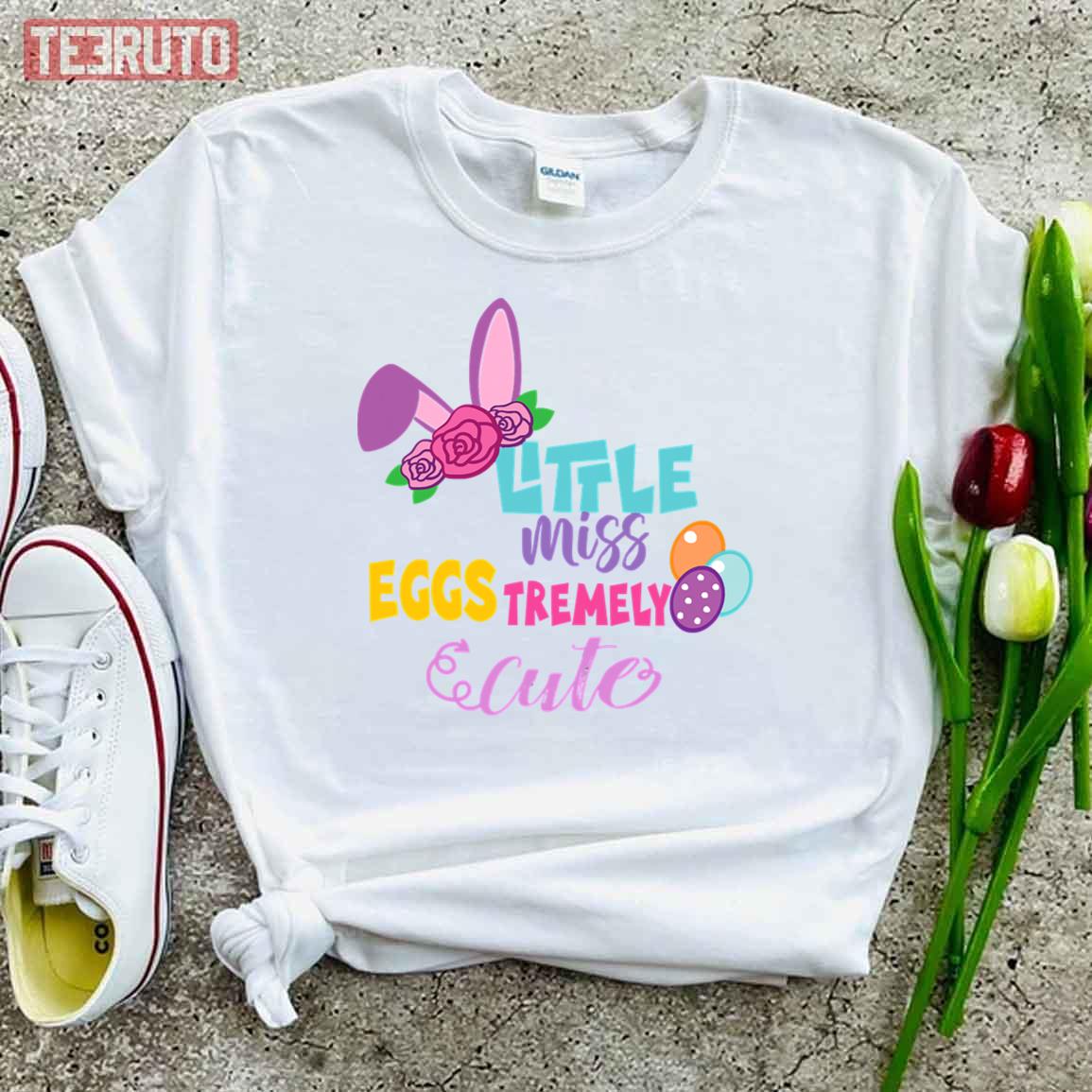 Happy Easter Day Funny Bunny Little Women T-Shirt