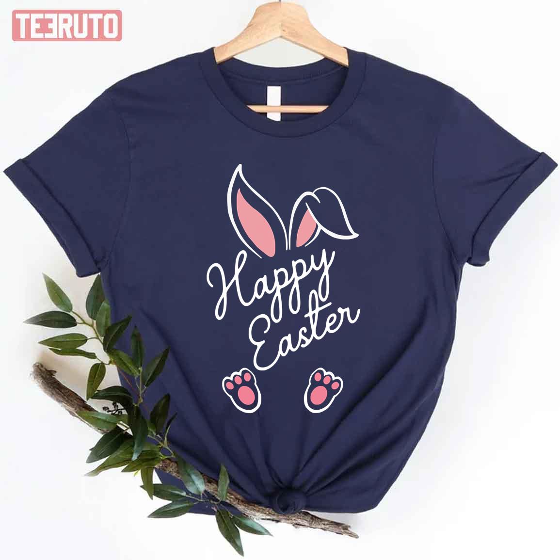 Happy Easter Day Pink Bunny Rabbit Women T-Shirt