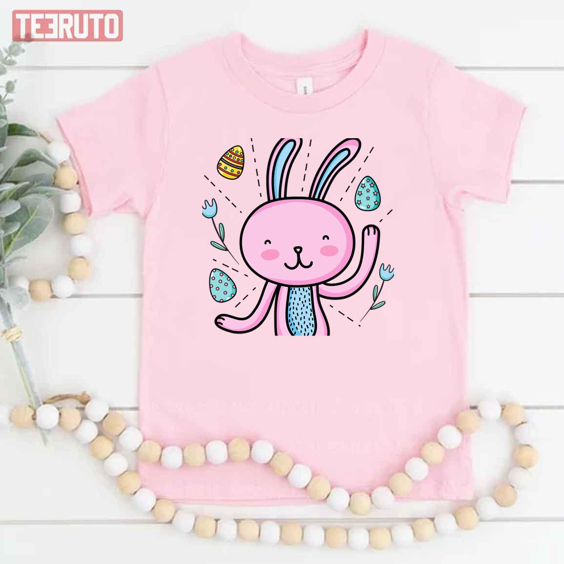 Happy Easter Pink Bunny Kid T-Shirt