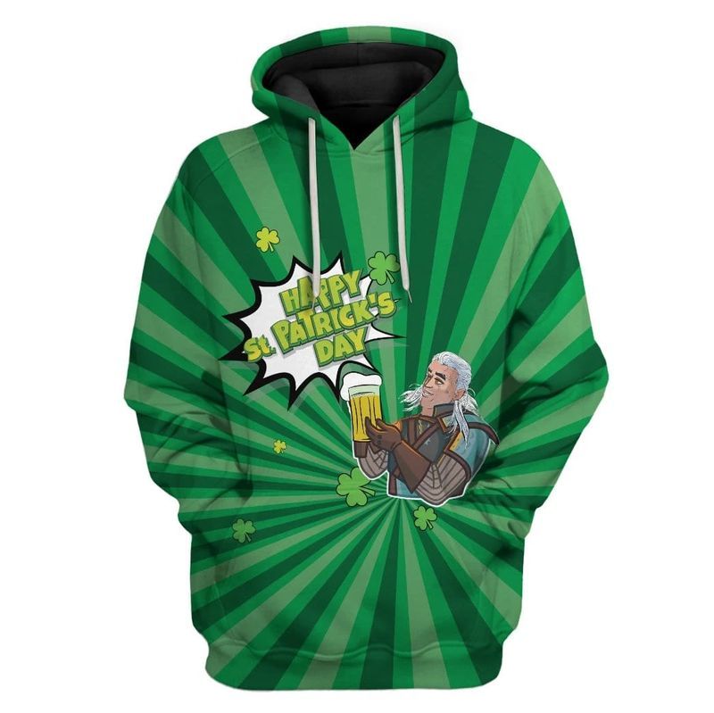 Happy St Patricks Day Over Print 3d Zip 2 Hoodie