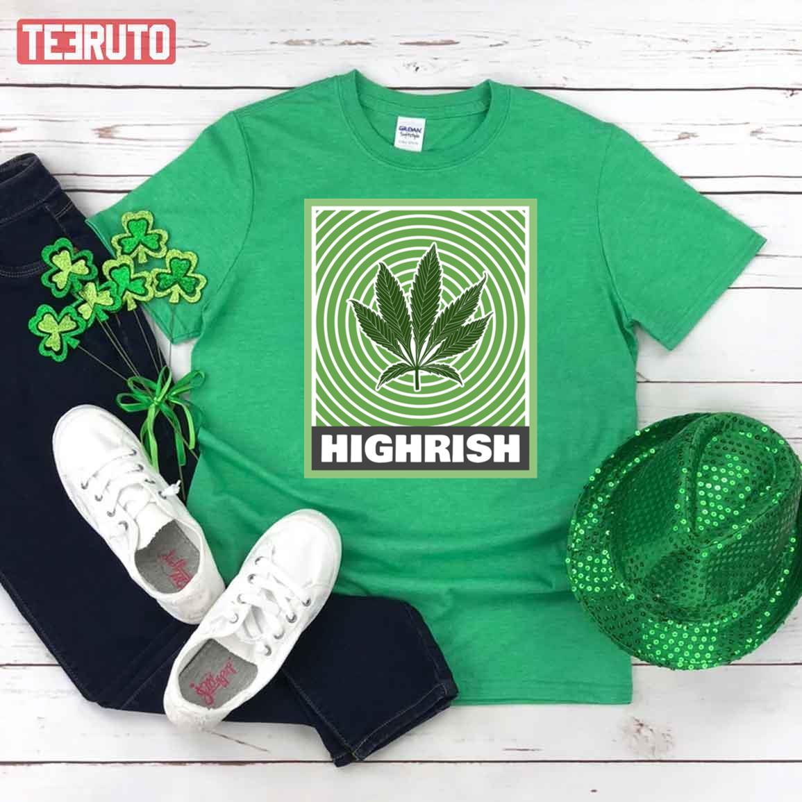 Highrish Trippy St Patricks Day For Stoners Unisex T-Shirt