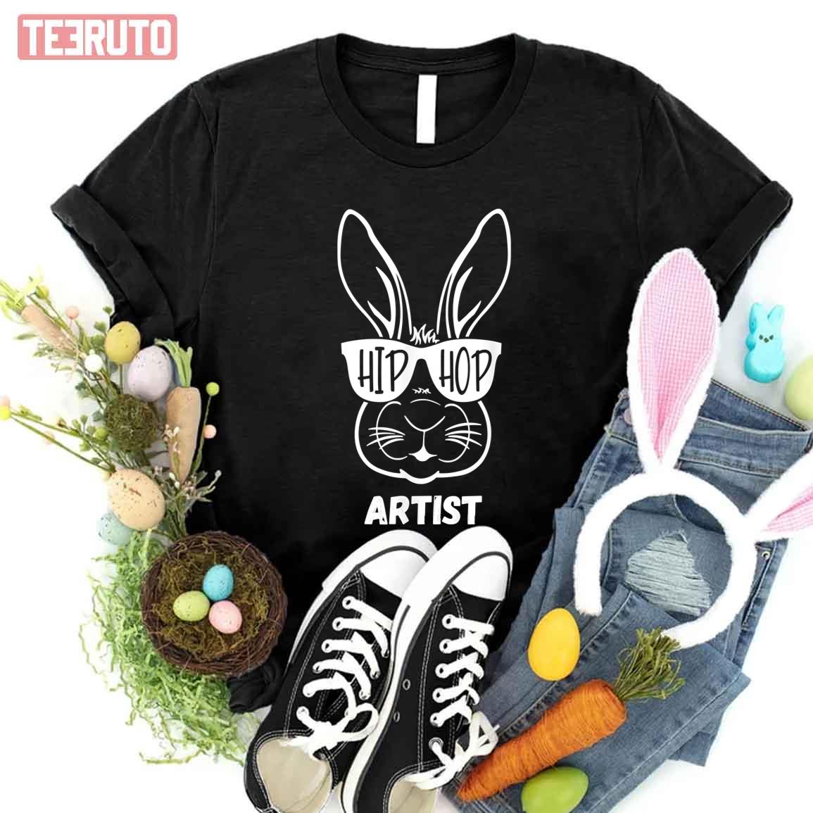 Hip Hop Artist Bunny Rabbit Graphic Funny Pun Easter Women T-Shirt