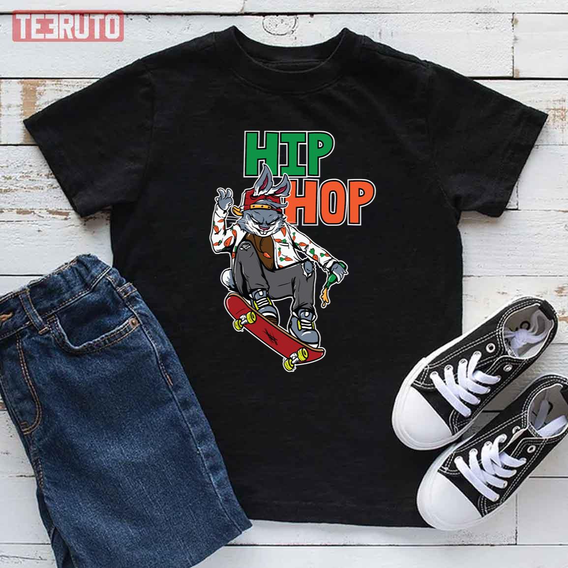 Hip Hop Rabbit Skateboard Kid T-Shirt