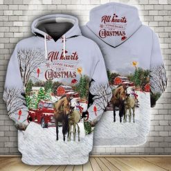 Horses All Hearts Come Home For Christmas 3d Zip Hoodie