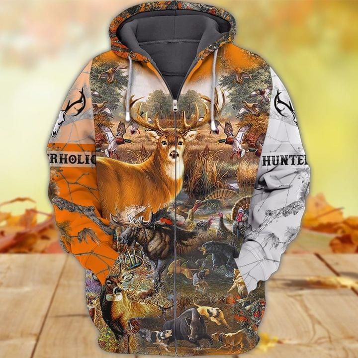 Hunter Holic Animals 3d Zip Hoodie
