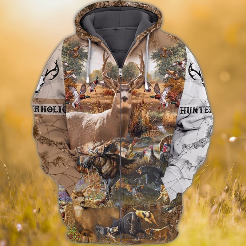 Hunter Holic Mule Deer Hunting 3d Zip Hoodie