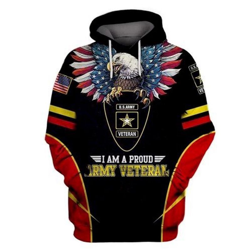 I Am A Proud Army Veteran Usa 3d Hoodie