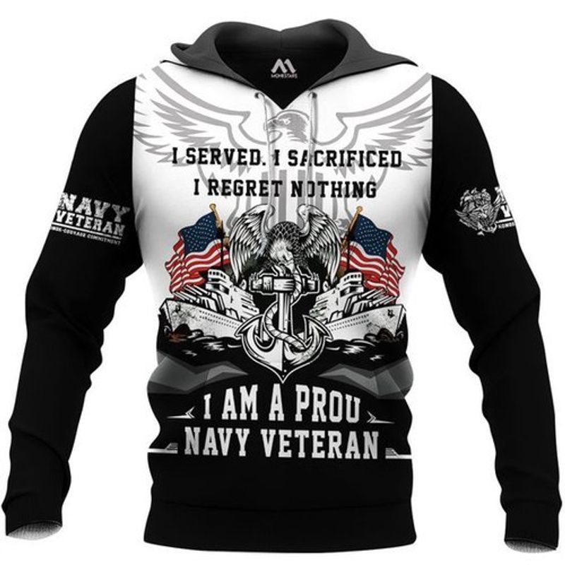 I Am A Proud Navy Veteran All Over Printing 3d Hoodie