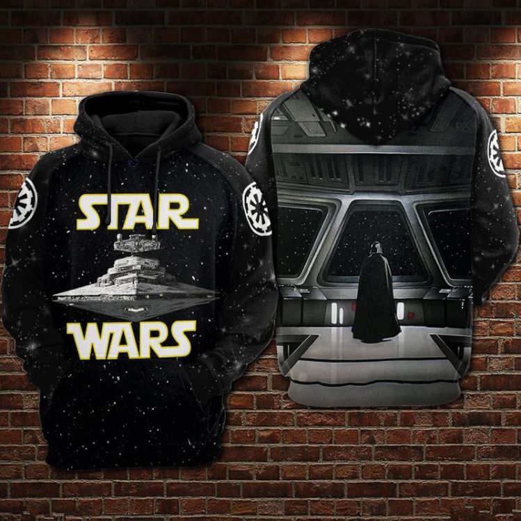 I Love Star Wars Over Print 3d Zip Hoodie