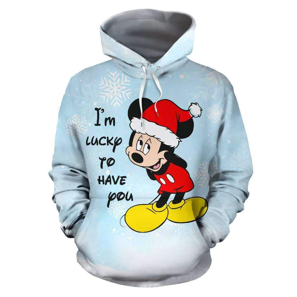 Im Lucky To Have You Mickey Cute 3D Printed Hoodie