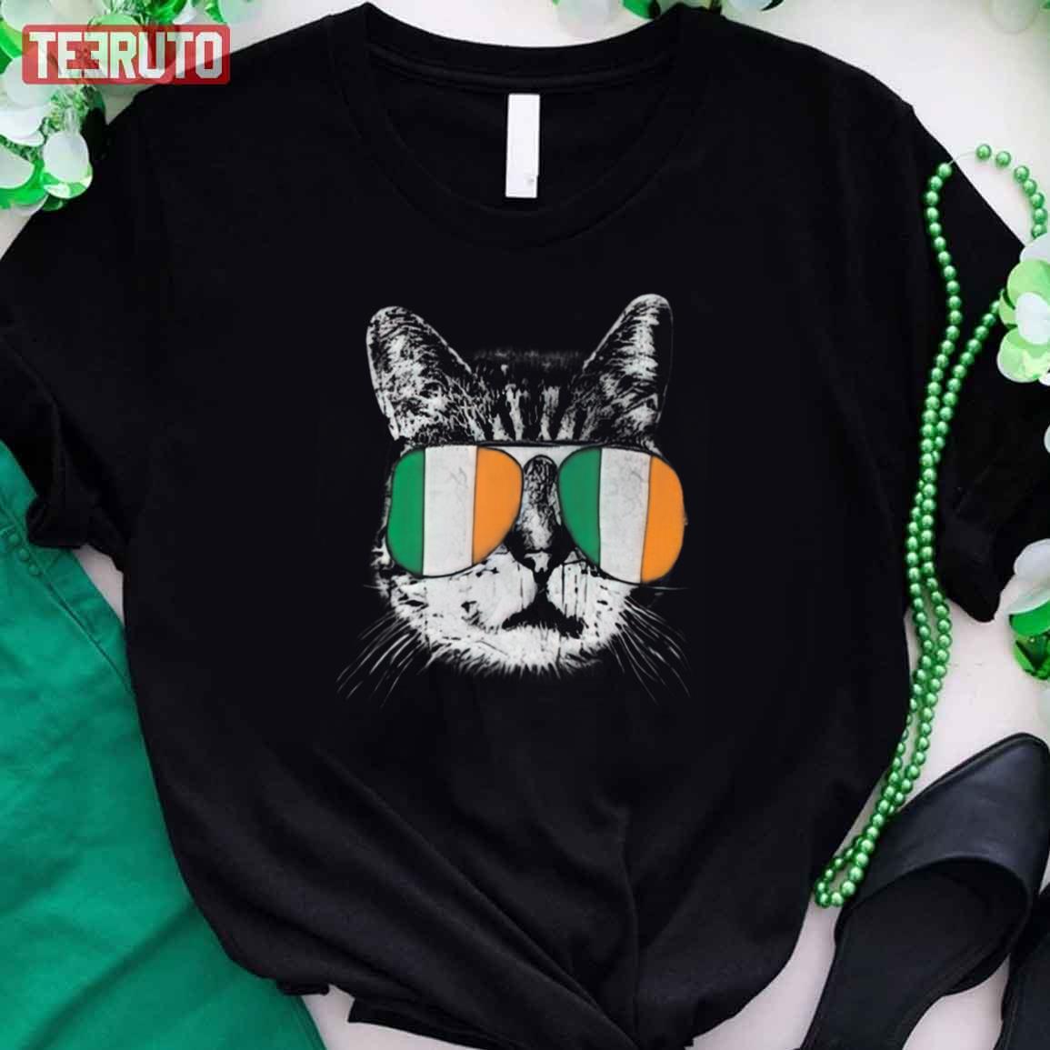 Irish Flag Cat St Patricks Day Catricks Unisex T-Shirt