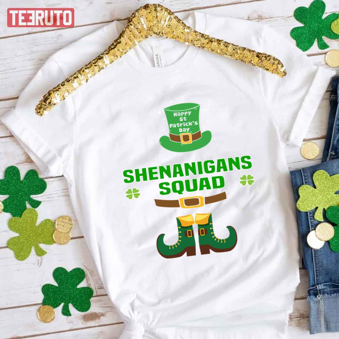 Irish Happy Saint Patricks Day 2022 Shenanigans Squad Unisex T-Shirt