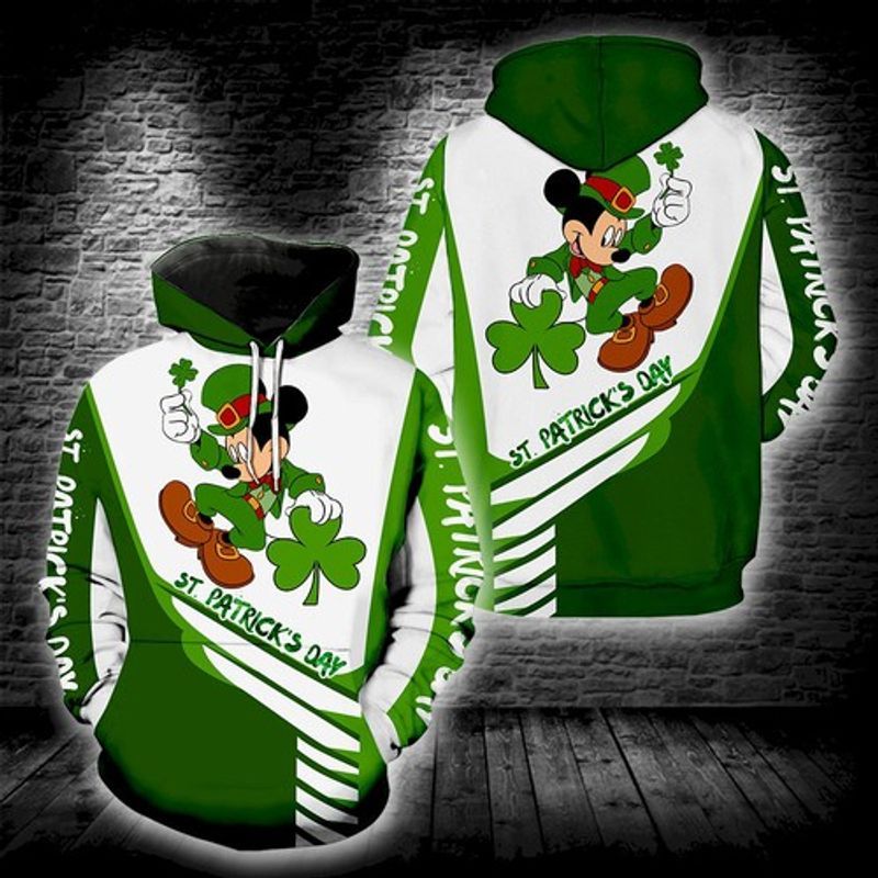 Irish Saint Patricks Day Mickey Color Full 3d Hoodie