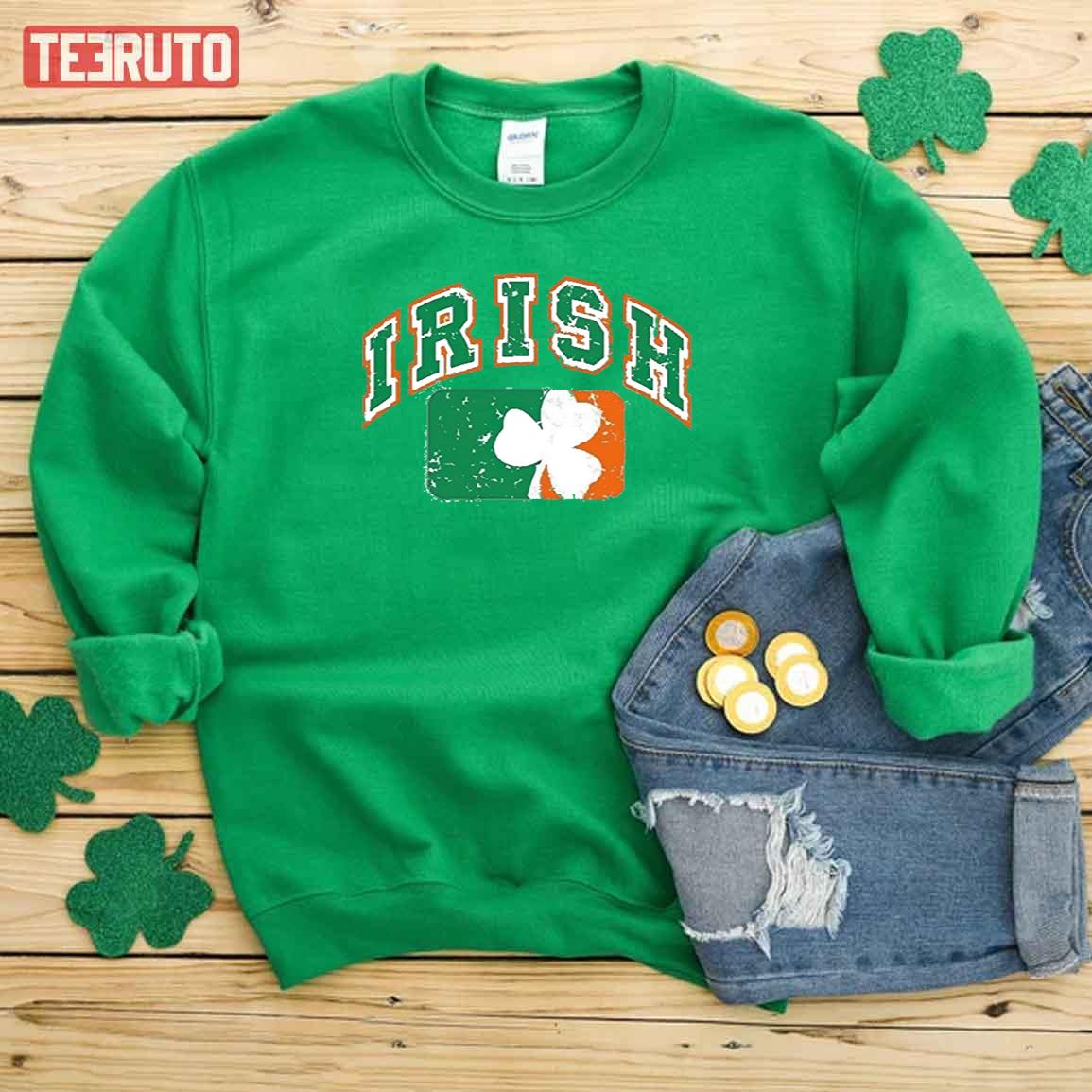 Irish Shamrock Clover Vintage Unisex Sweatshirt - Teeruto