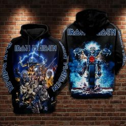 Iron Maiden Limited Edition Over Print 3d Zip Hoodie