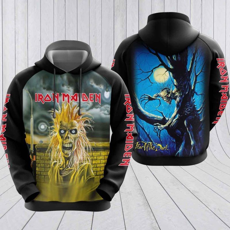 Iron Maiden Rock Band Music Fear Of The Dark 3d Zip Hoodie