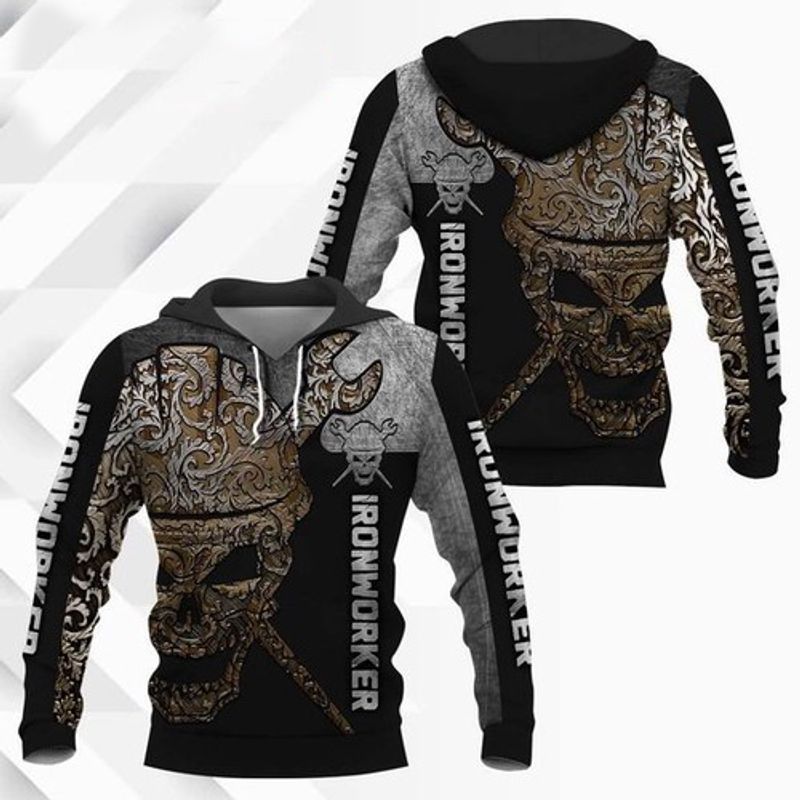 Iron Worker Style Skull Special All Over Printing 3d Hoodie