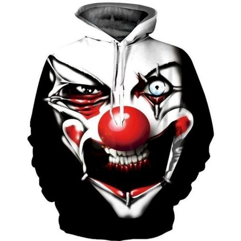It Clown Stephen King Creepy Pennywise Over Print 3d Zip Hoodie