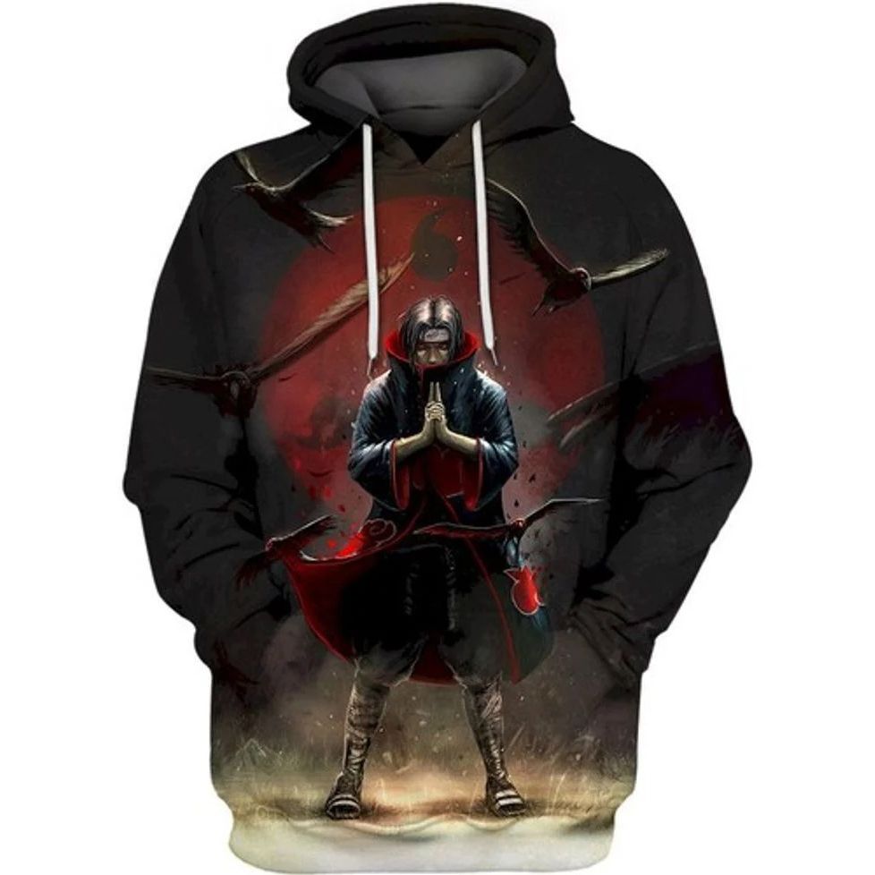 Itachi Uchiha Sharingan Naruto Anime All Over Printing 3d Hoodie