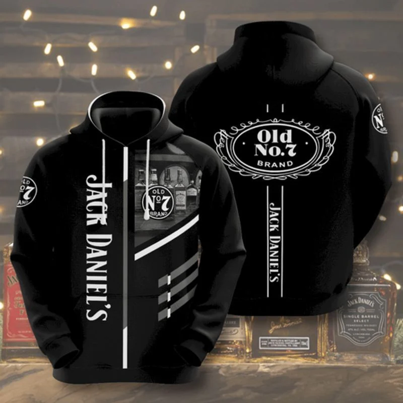 Jack Daniels Full Black 3d Hoodie