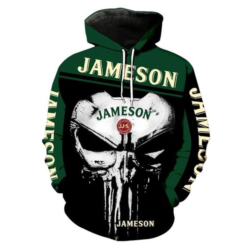 Jameson Irish Whiskey Punisher Logo 3d Hoodie